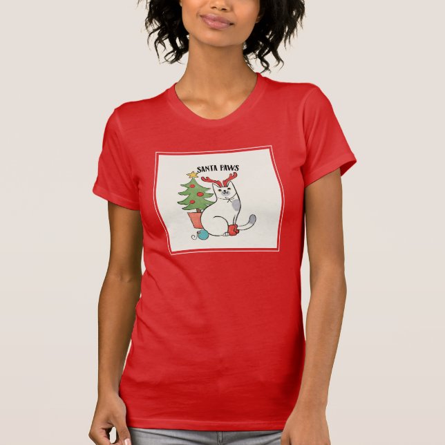 Santa tafsar den | renkatten t shirt (Framsida)
