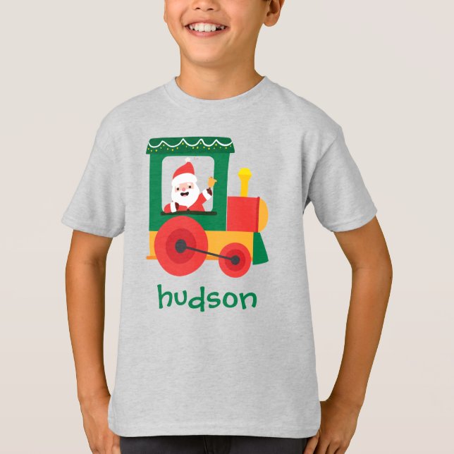 Santa Tåg Personlig jul T-Shirt (Framsida)