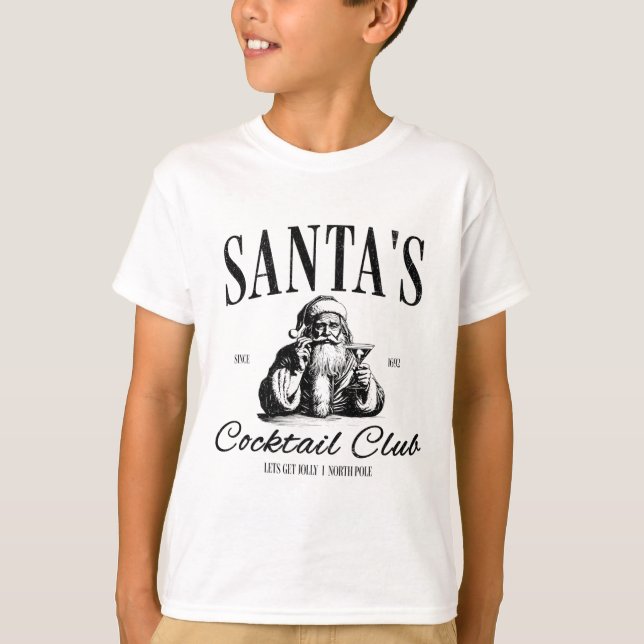Santa Tail Club Christmas Espresso Martini Dirty M T Shirt (Framsida)