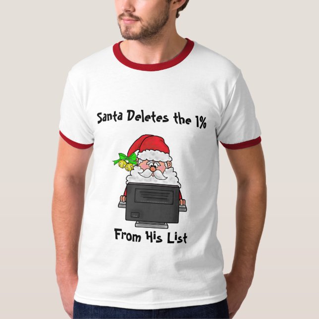 Santa tar bort den politiska tshirten för 1% jul tröja (Framsida)