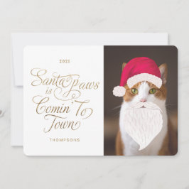 Santa Tass är kommer till Town Roligt Pet Photo Sa Julkort