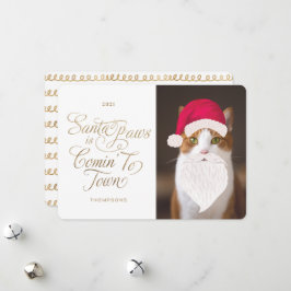 Santa Tass är kommer till Town Roligt Pet Photo Sa Julkort