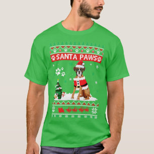 Santa Tass Boxer God jul Hund Funny Julafton T Shirt