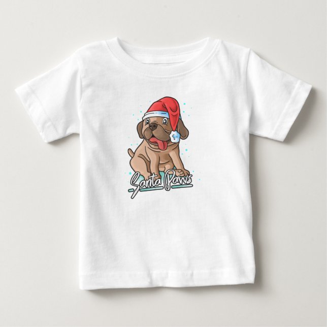 Santa Tass Hund med hatt T Shirt (Framsida)