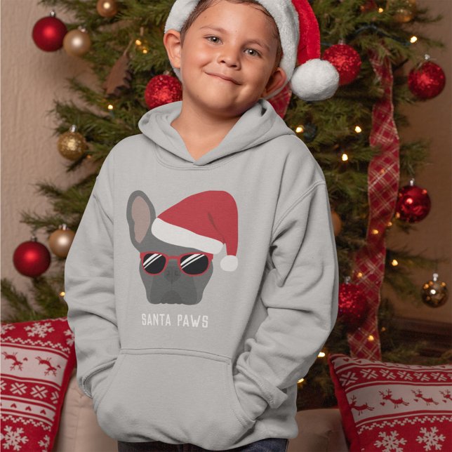 Santa Tass jul Blue Fransk Bulldog T Shirt (Skapare uppladdad)