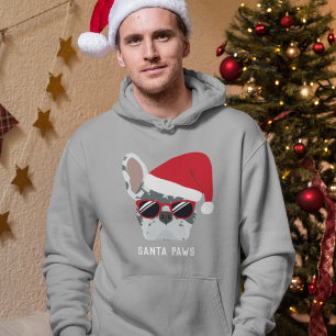 Santa Tass jul Blue Merle Fransk Bulldog Hoodie
