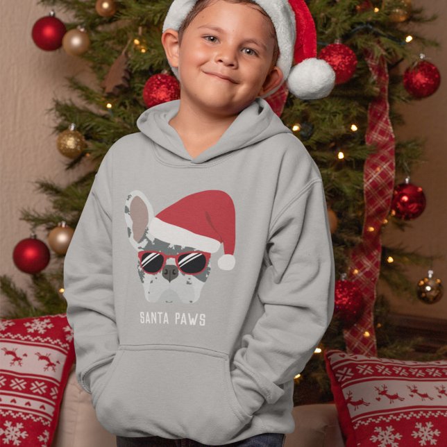 Santa Tass jul Blue Merle Fransk Bulldog T Shirt (Skapare uppladdad)