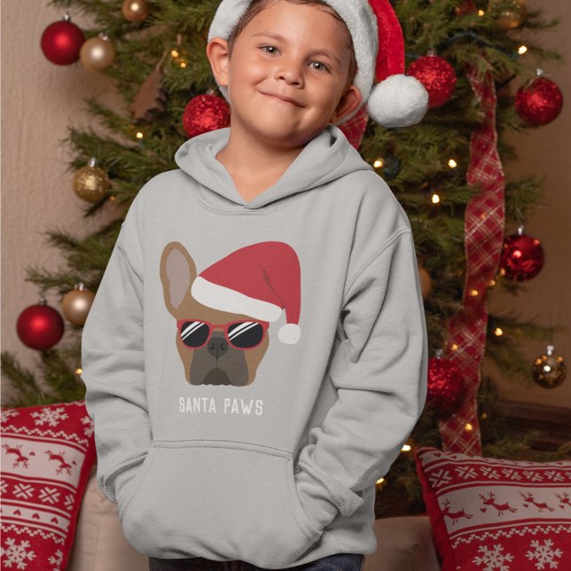 Santa Tass jul Red Fawn Fransk Bulldog T Shirt (Skapare uppladdad)