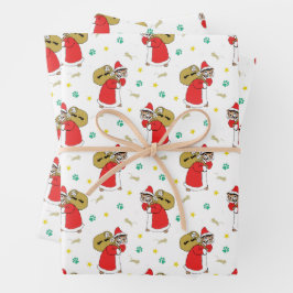Santa Tass Kats Julafton Wrapping Papper