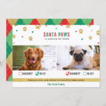 Santa Tass Naughty eller Nice 2 Hund-fotokort Julkort<br><div class="desc">Cute "Santa Tass är på väg till stan" två hund med ett dåligt eller fint kontrollmärke.</div>