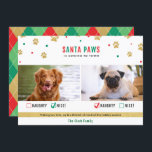 Santa Tass Naughty eller Nice 2 Hund-fotokort Julkort<br><div class="desc">Cute "Santa Tass är på väg till stan" två hund med ett dåligt eller fint kontrollmärke.</div>