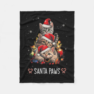 Santa Tass och Klo Santa Cat Julgran Ljus Fleecefilt