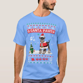 Santa Tass Schnauzer God jul Hund Funny Xma T Shirt