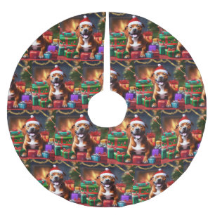 "Santa Tassar: A Staffy's Festive Surprise" Julgransmatta Borstad Polyester