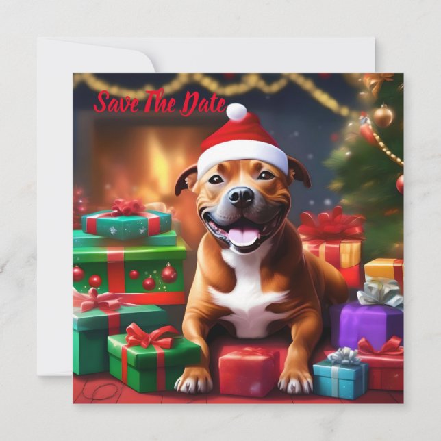 "Santa Tassar: A Staffy's Festive Surprise" Spara Datumet (Framsida)