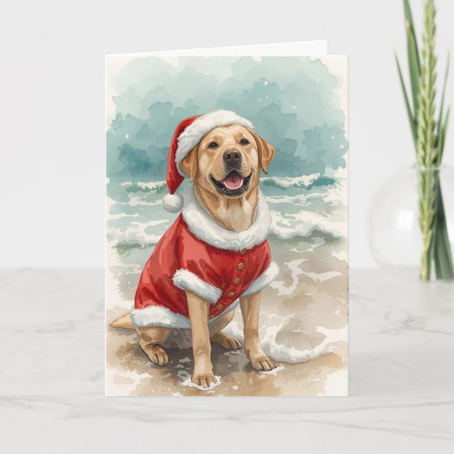 Santa Tassar efter Sea - Labrador Beach-julen Kort (Framsida)