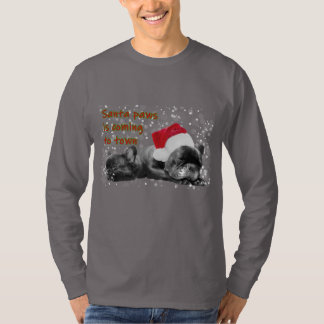 Santa tassar fransk bulldog fesch t shirt