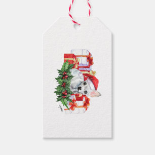 Santa Tassar Gift-Märkrn - jul Chihuahua Presentetikett