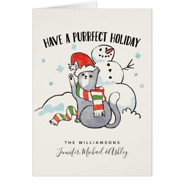 Santa Tassar | Ha en exakt Helgdag Hälsningskort (Framsidan)