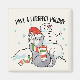 Santa tassar har en Purrfect helgdag Magnet