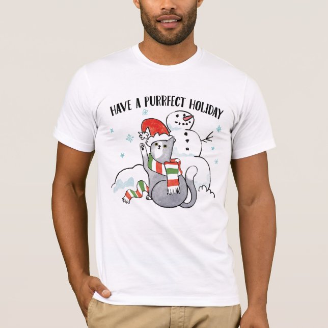 Santa tassar | har en Purrfect helgdag T Shirt (Framsida)