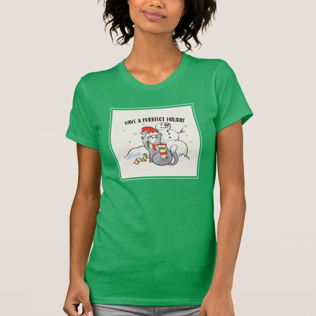 Santa tassar | har en Purrfect helgdag T Shirt (Framsida)