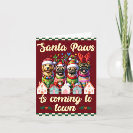 Santa Tassar Helgdag Card - Festive Hundar & Cheer Kort