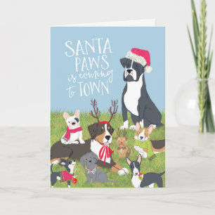 "Santa Tassar"-Hund-Godkänt julkort Helgkort
