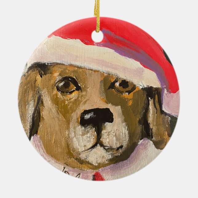 Santa Tassar hund Santa Porcelain ornament (Baksidan)