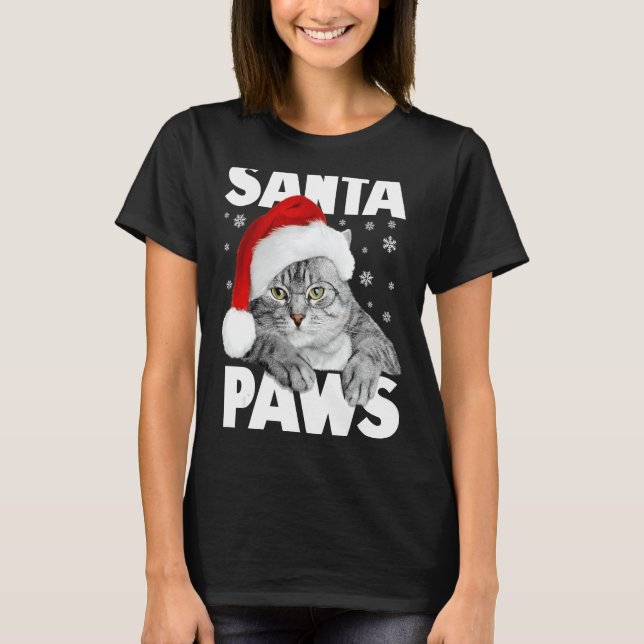Santa Tassar jul Kattunge Funny T Shirt (Framsida)