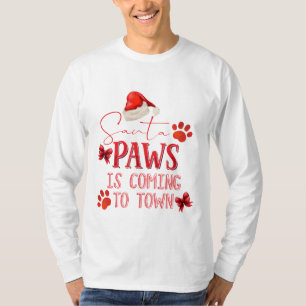 Santa Tassar kommer till Town-jultypografin T Shirt