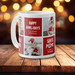 Santa Tassar, Lycklig Howlidays 5 Photo Hund jul Kaffemugg<br><div class="desc">Lustigt Cute Hund Photo Collage jul Mugg Gift. Utformningen har 5 bilder efter ditt val,  roligt Festive hund pun ord: Lycklig Howl-idays,  Santa Tassar,  Jingle Tassar och Santa's lille Yelper! Ett snö övertäckte fotografierna till ge och det är en vintring och anpassar sig efter familjen och hund.</div>