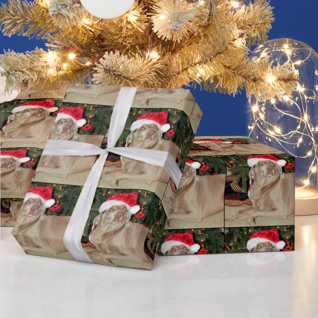 Santa Tassar - Weimaraner Stil - Wrapping Papper Presentpapper (Helgdagar)