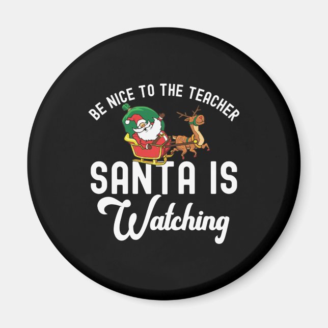 Santa Teacher - julklapp - Funny Reindeer Magnet (Framsidan)