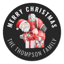 Santa Tecknad Namn God jul Black