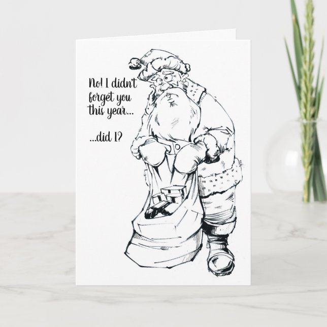 Santa tecknadkort helgkort (Framsida)