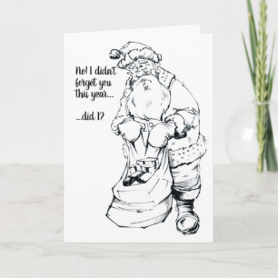 Santa tecknadkort helgkort