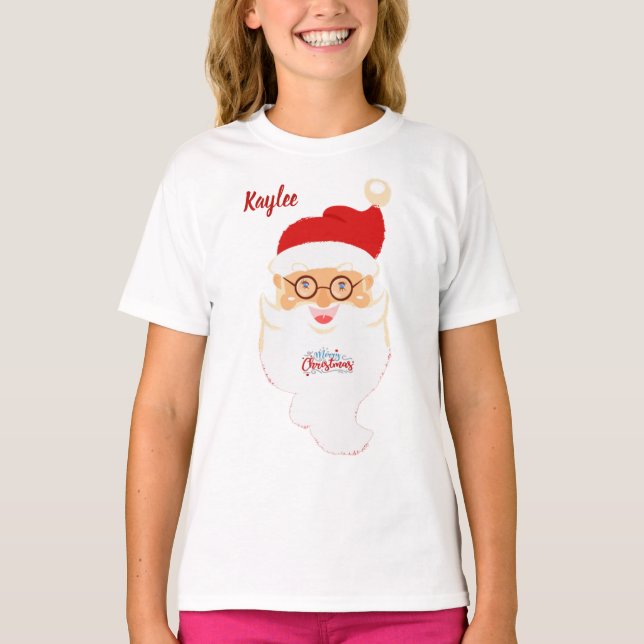 Santa Tee Shirt for Girl (Framsida)