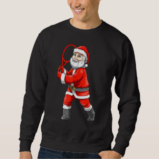 Santa Tennis jultomten Play Tennis Santa Lång Ärmad Tröja