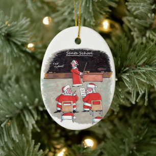 Santa Test oval keramisk julgransprydnad Keramik