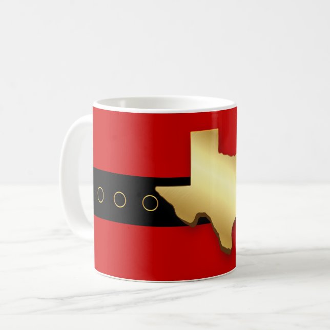 Santa Texas Bälte Buckle-jul Kaffemugg (Framsida vänster)