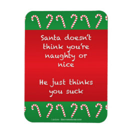 Santa Thinks You Suck Funny jul Magnet