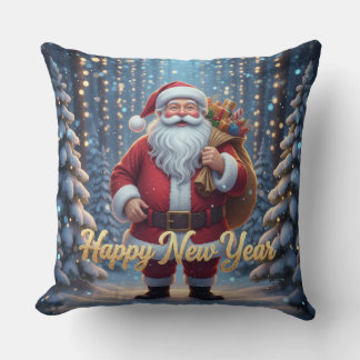 Santa Throw Pillow | Happy New Year Magical Christ Kudde