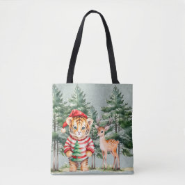 Santa Tiger och Gräs-Träd-julen Tygkasse