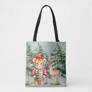 Santa Tiger och Gräs-Träd-julen Tygkasse