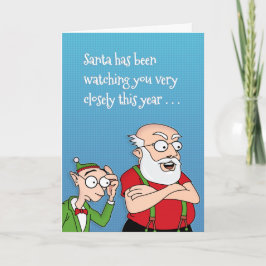 Santa tittar på dig helgkort