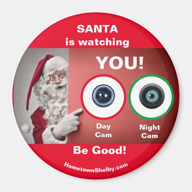 SANTA tittar på DIG! Magnet (Framsidan)