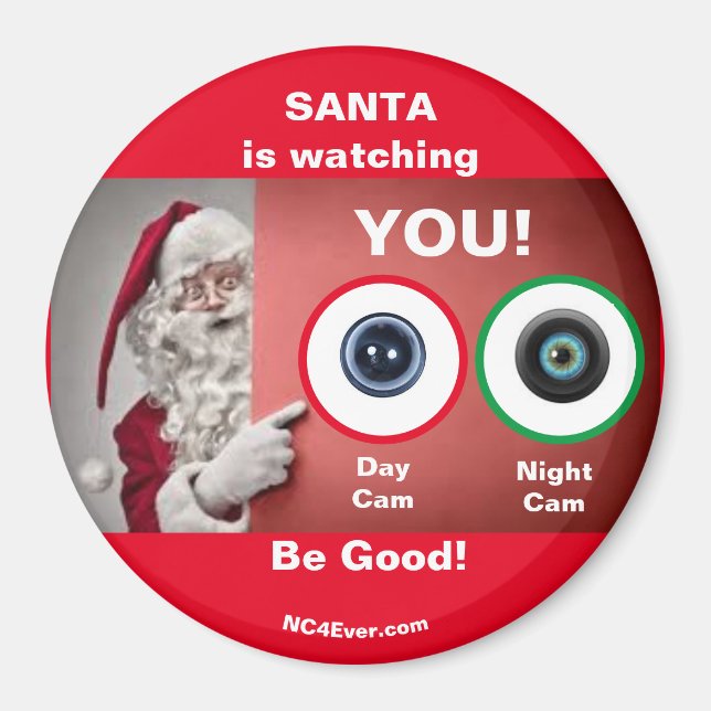 SANTA tittar på DIG! Magnet (Framsidan)
