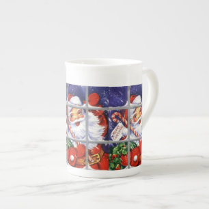 Santa Tittar through Window Specialty Mugg Benporslin Mugg