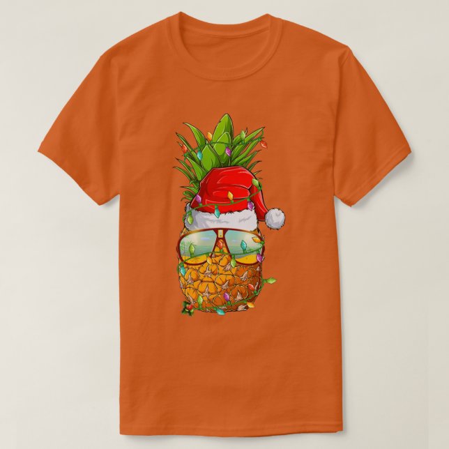 Santa Tjock Pineapple Glass Julafton Ljus Pineappl T Shirt (Design framsida)